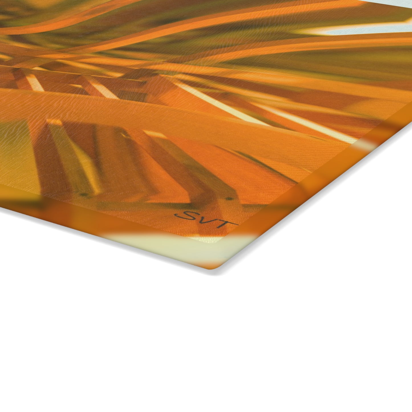 BEAMS - Artistic Glass Cutting Board - Unique Kitchen Decor, Modern Chef Gift, Housewarming Present, Vibrant Kitchen Accessory, Abstract Photography Art Design