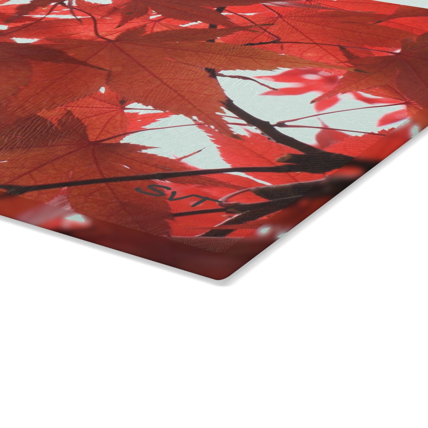 FALL FOLIAGE - Artistic Glass Cutting Board - Unique Kitchen Decor, Modern Chef Gift, Housewarming Present, Vibrant Kitchen Accessory, Abstract Photography Art Design