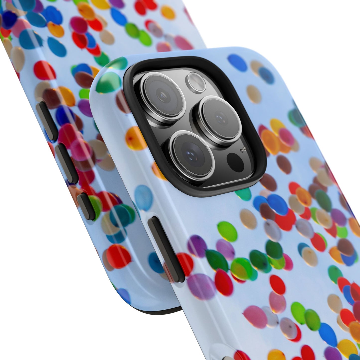 An iPhone or Samsung Tough Phone Case - BALLOONS - iPhone 16 & 15 - Samsung Galaxy S24 - Durable, Protective Cases for Everyday Adventures, Great for Gifts, Birthdays, Holidays, Original Art Design