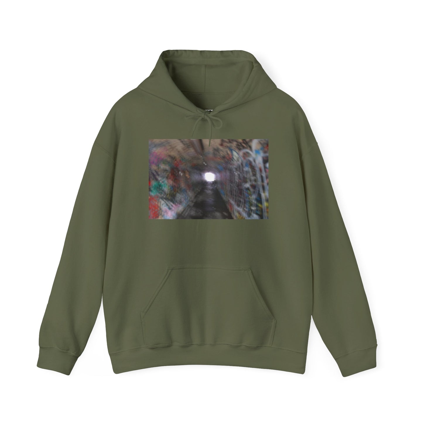 THE LIGHT AT THE END OF THE TUNNEL - Hooded Hoodie Sweatshirt - Cozy Unisex Pullover Jumper for Positive Vibes, Gift for Friends, Everyday Comfort, Self-Expression