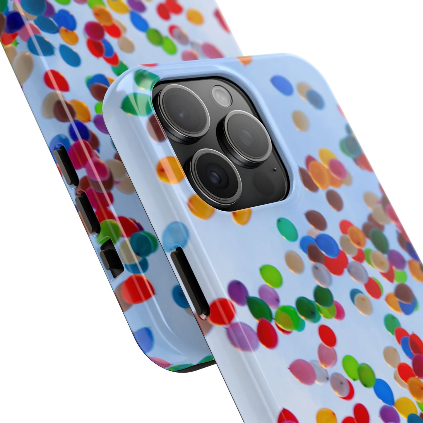 An iPhone or Samsung Tough Phone Case - BALLOONS - iPhone 16 & 15 - Samsung Galaxy S24 - Durable, Protective Cases for Everyday Adventures, Great for Gifts, Birthdays, Holidays, Original Art Design