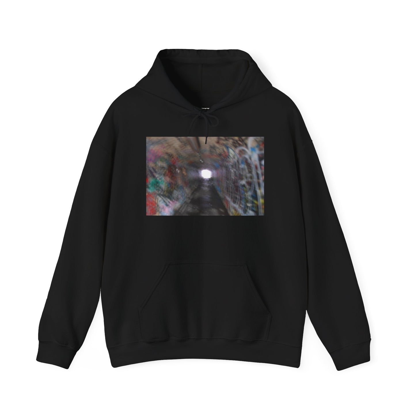 THE LIGHT AT THE END OF THE TUNNEL - Hooded Hoodie Sweatshirt - Cozy Unisex Pullover Jumper for Positive Vibes, Gift for Friends, Everyday Comfort, Self-Expression