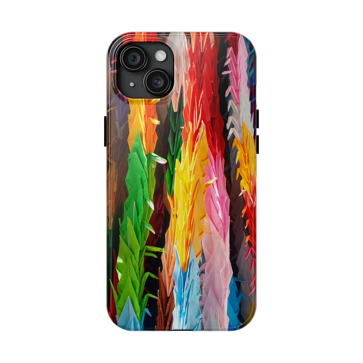 An iPhone or Samsung Tough Phone Case - PAPER CRANES - iPhone 16 & 15 - Samsung Galaxy S24 - Durable, Protective Cases for Everyday Adventures, Great for Gifts, Birthdays, Holidays, Original Art Design
