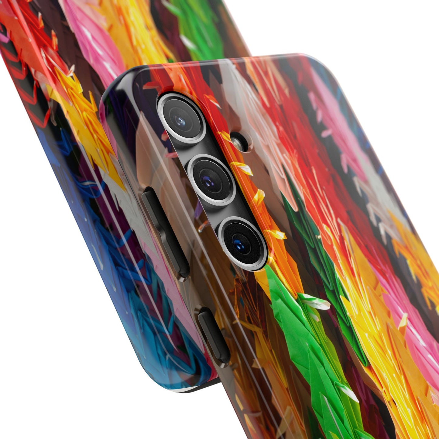 An iPhone or Samsung Tough Phone Case - PAPER CRANES - iPhone 16 & 15 - Samsung Galaxy S24 - Durable, Protective Cases for Everyday Adventures, Great for Gifts, Birthdays, Holidays, Original Art Design