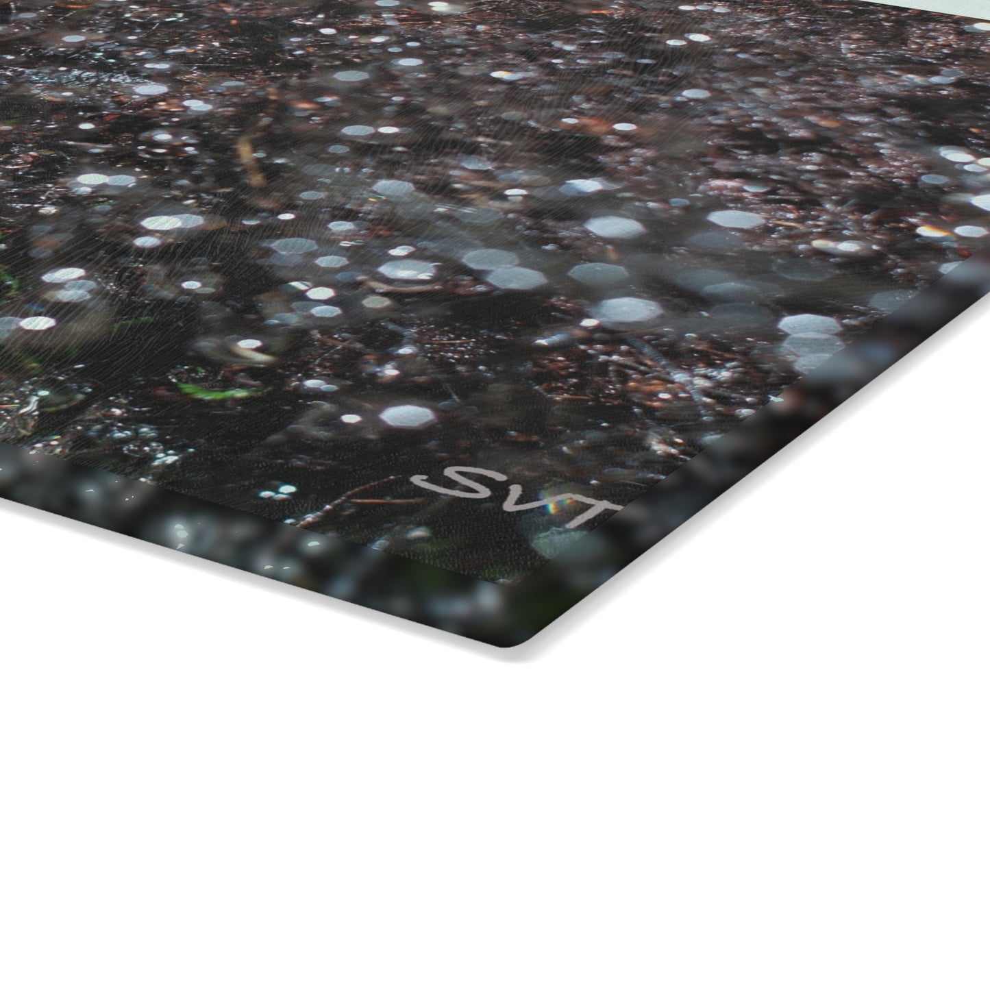 DROPLETS - Artistic Glass Cutting Board - Unique Kitchen Decor, Modern Chef Gift, Housewarming Present, Vibrant Kitchen Accessory, Abstract Photography Art Design