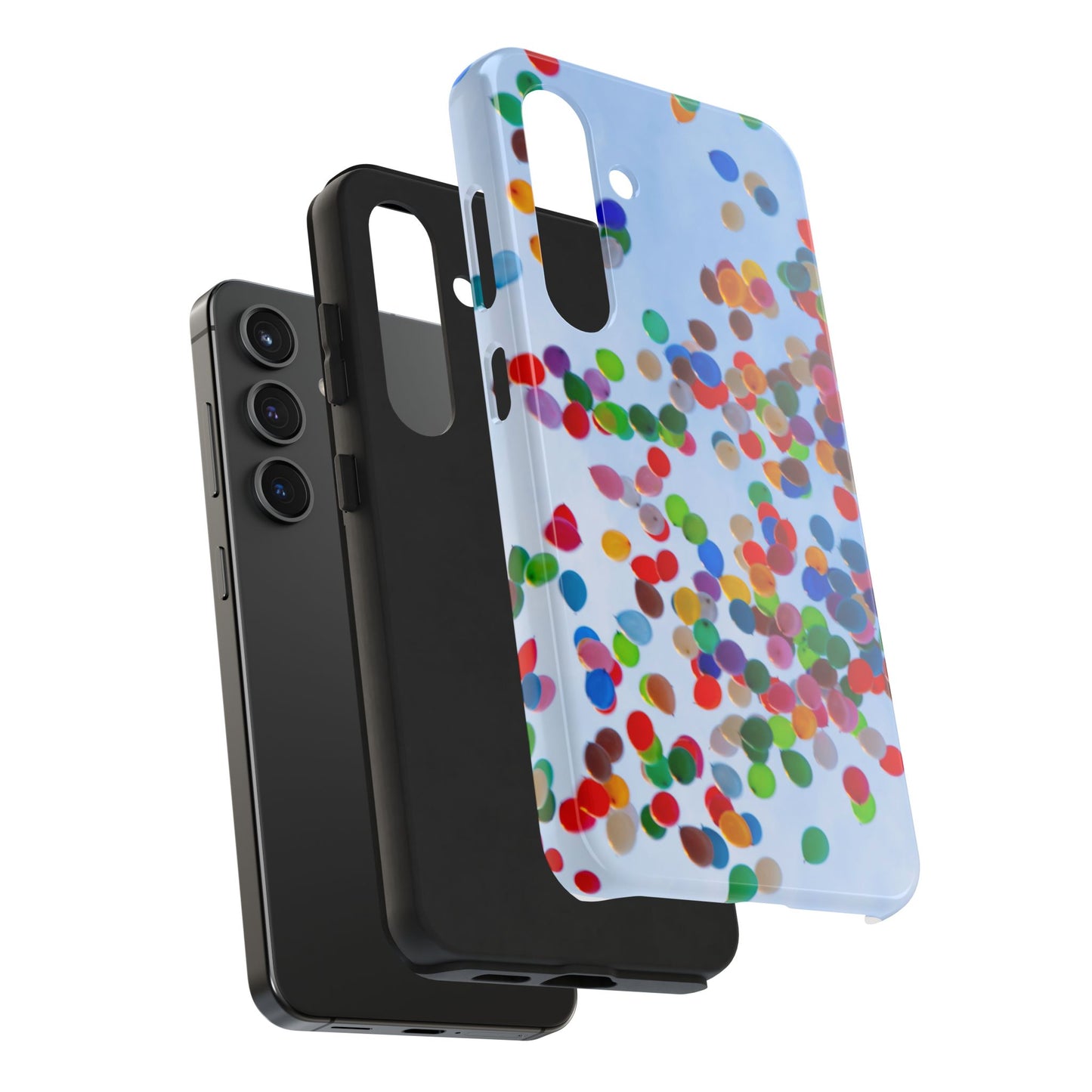 An iPhone or Samsung Tough Phone Case - BALLOONS - iPhone 16 & 15 - Samsung Galaxy S24 - Durable, Protective Cases for Everyday Adventures, Great for Gifts, Birthdays, Holidays, Original Art Design