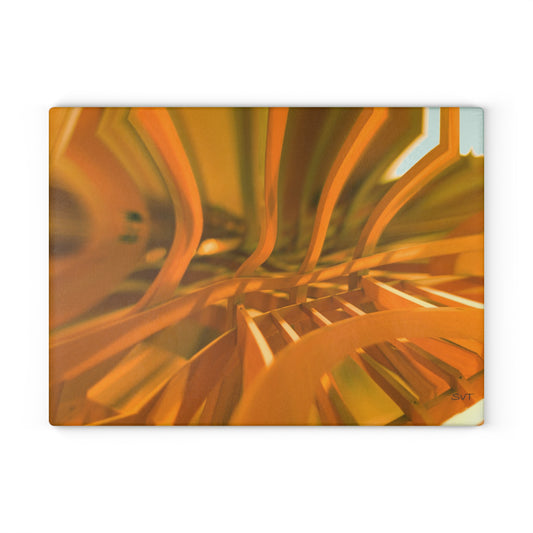 BEAMS - Artistic Glass Cutting Board - Unique Kitchen Decor, Modern Chef Gift, Housewarming Present, Vibrant Kitchen Accessory, Abstract Photography Art Design