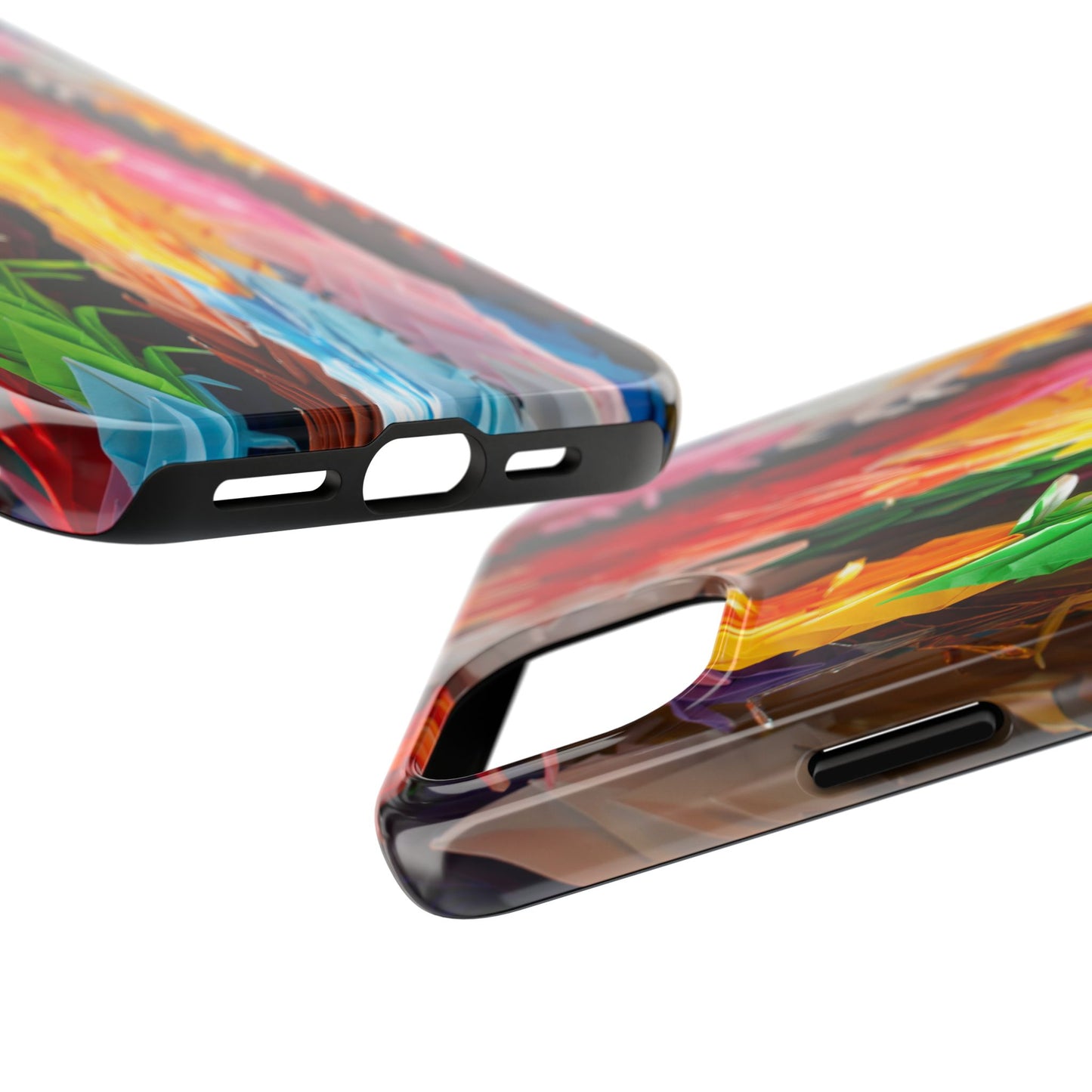 An iPhone or Samsung Tough Phone Case - PAPER CRANES - iPhone 16 & 15 - Samsung Galaxy S24 - Durable, Protective Cases for Everyday Adventures, Great for Gifts, Birthdays, Holidays, Original Art Design