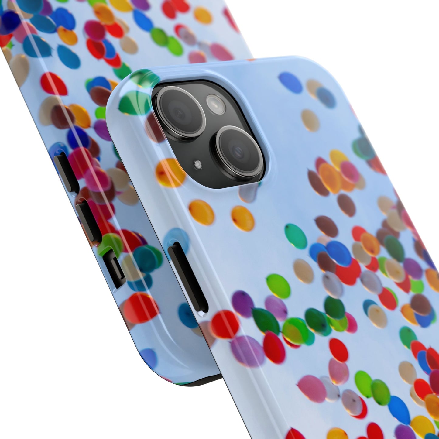An iPhone or Samsung Tough Phone Case - BALLOONS - iPhone 16 & 15 - Samsung Galaxy S24 - Durable, Protective Cases for Everyday Adventures, Great for Gifts, Birthdays, Holidays, Original Art Design