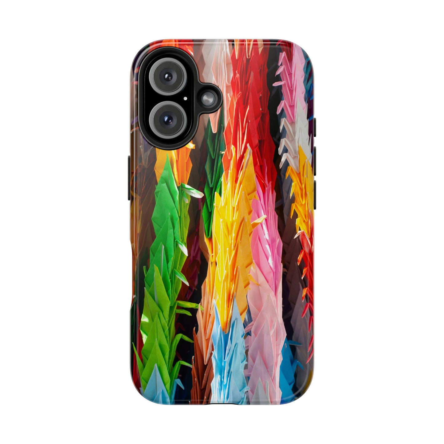 An iPhone or Samsung Tough Phone Case - PAPER CRANES - iPhone 16 & 15 - Samsung Galaxy S24 - Durable, Protective Cases for Everyday Adventures, Great for Gifts, Birthdays, Holidays, Original Art Design