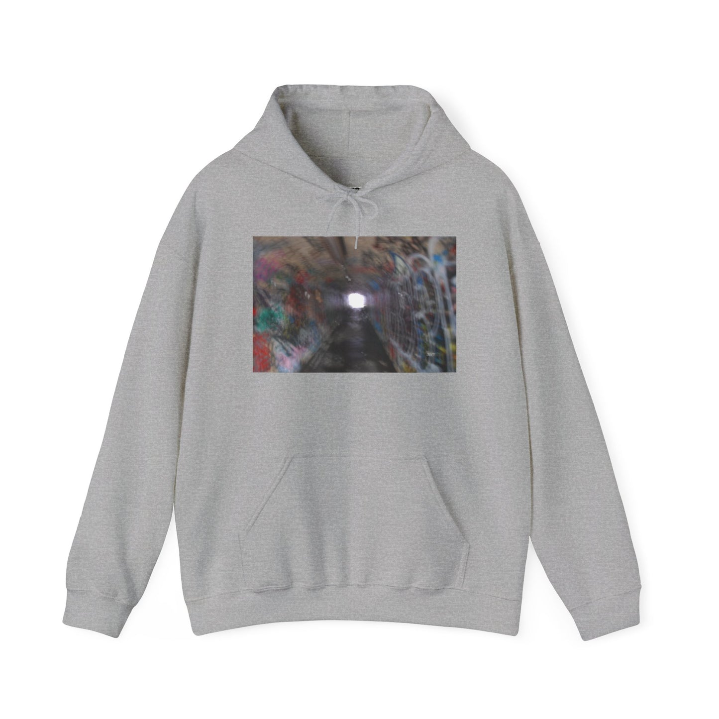 THE LIGHT AT THE END OF THE TUNNEL - Hooded Hoodie Sweatshirt - Cozy Unisex Pullover Jumper for Positive Vibes, Gift for Friends, Everyday Comfort, Self-Expression