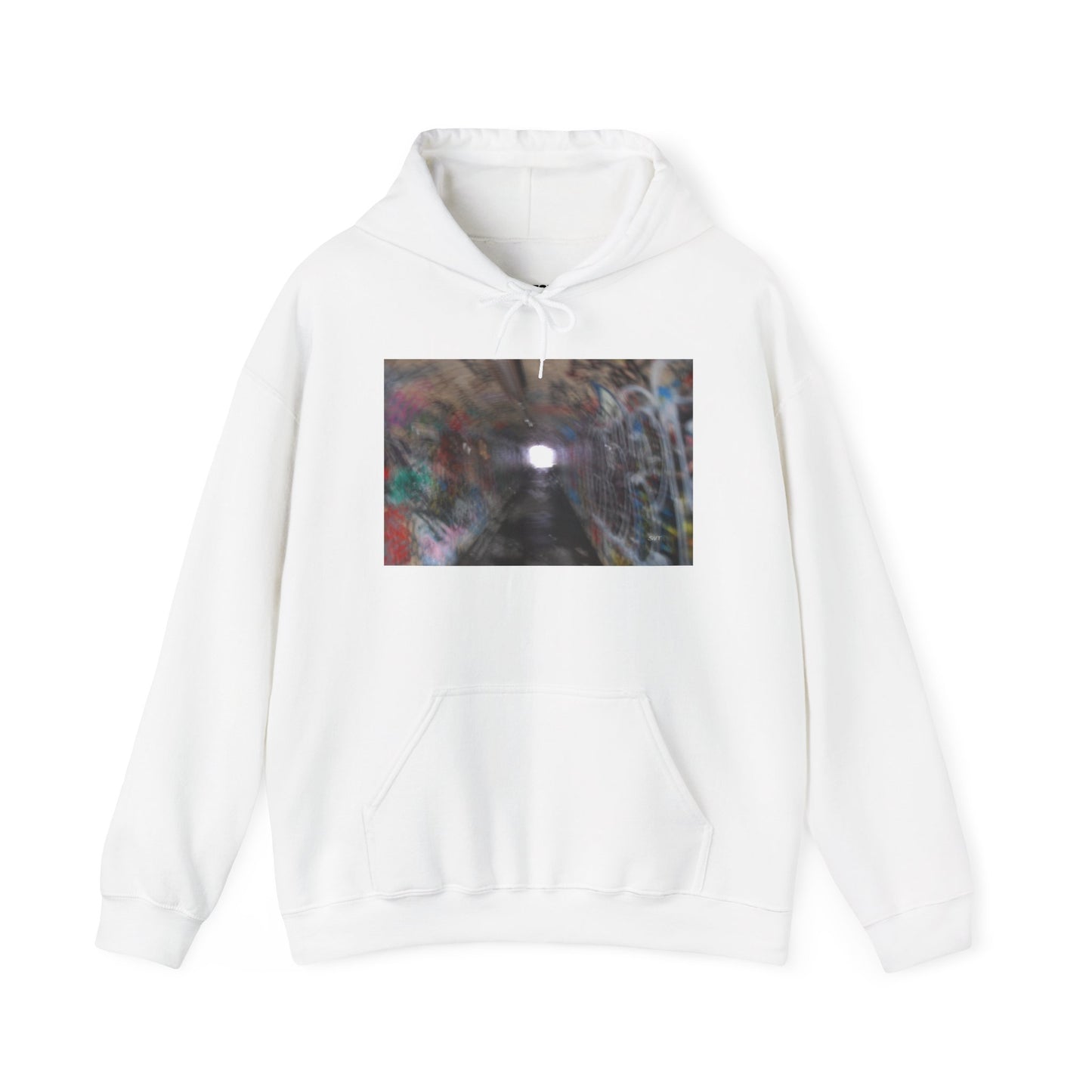 THE LIGHT AT THE END OF THE TUNNEL - Hooded Hoodie Sweatshirt - Cozy Unisex Pullover Jumper for Positive Vibes, Gift for Friends, Everyday Comfort, Self-Expression