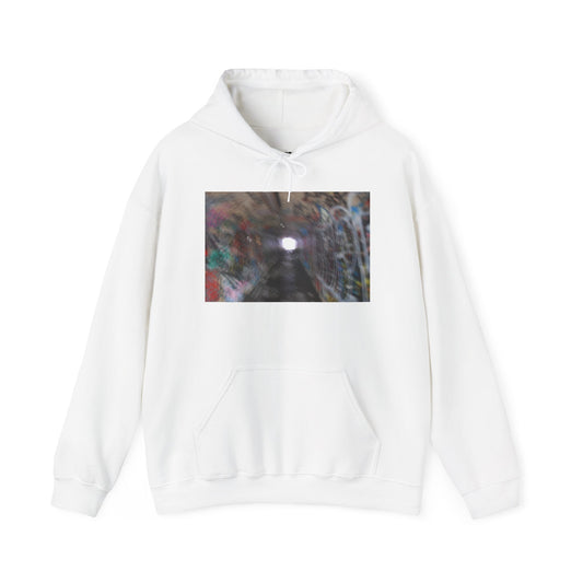 THE LIGHT AT THE END OF THE TUNNEL - Hooded Hoodie Sweatshirt - Cozy Unisex Pullover Jumper for Positive Vibes, Gift for Friends, Everyday Comfort, Self-Expression