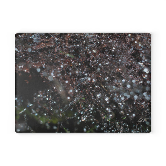 DROPLETS - Artistic Glass Cutting Board - Unique Kitchen Decor, Modern Chef Gift, Housewarming Present, Vibrant Kitchen Accessory, Abstract Photography Art Design