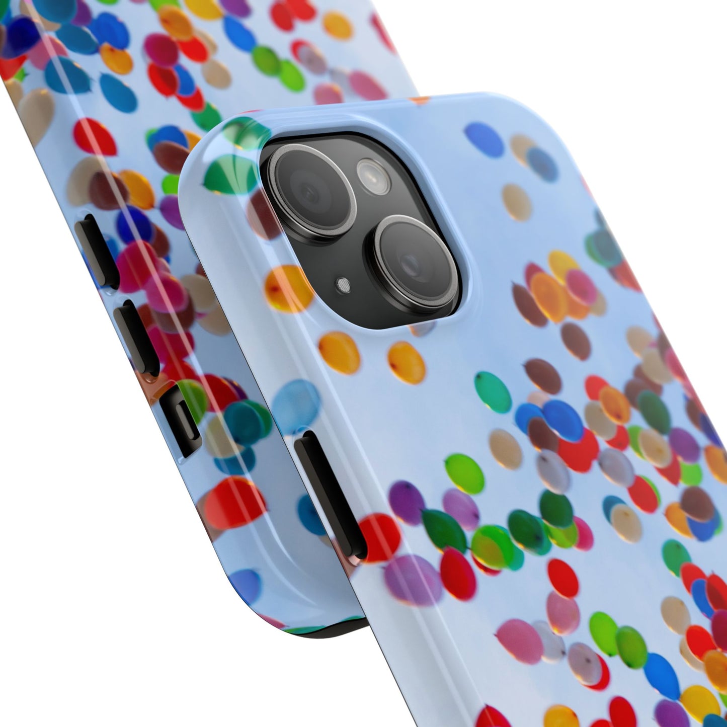 An iPhone or Samsung Tough Phone Case - BALLOONS - iPhone 16 & 15 - Samsung Galaxy S24 - Durable, Protective Cases for Everyday Adventures, Great for Gifts, Birthdays, Holidays, Original Art Design
