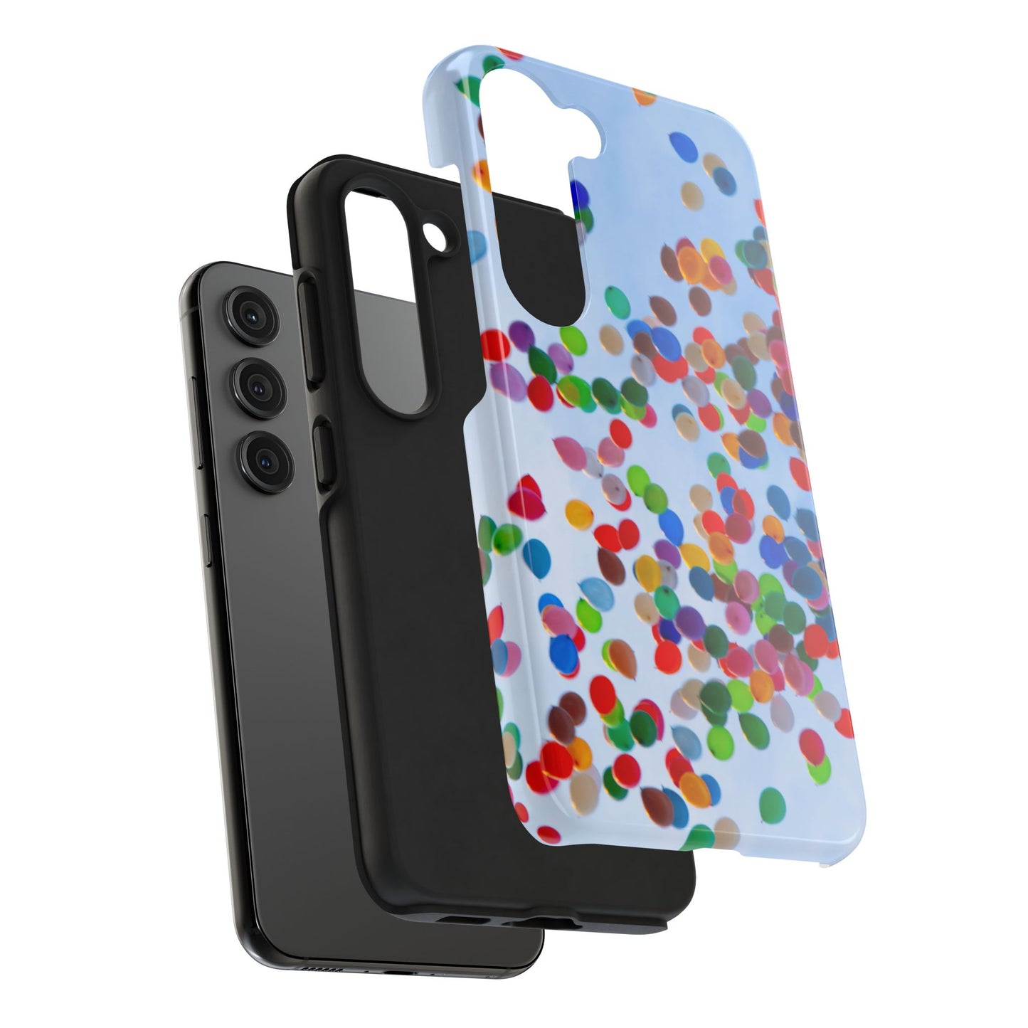 An iPhone or Samsung Tough Phone Case - BALLOONS - iPhone 16 & 15 - Samsung Galaxy S24 - Durable, Protective Cases for Everyday Adventures, Great for Gifts, Birthdays, Holidays, Original Art Design