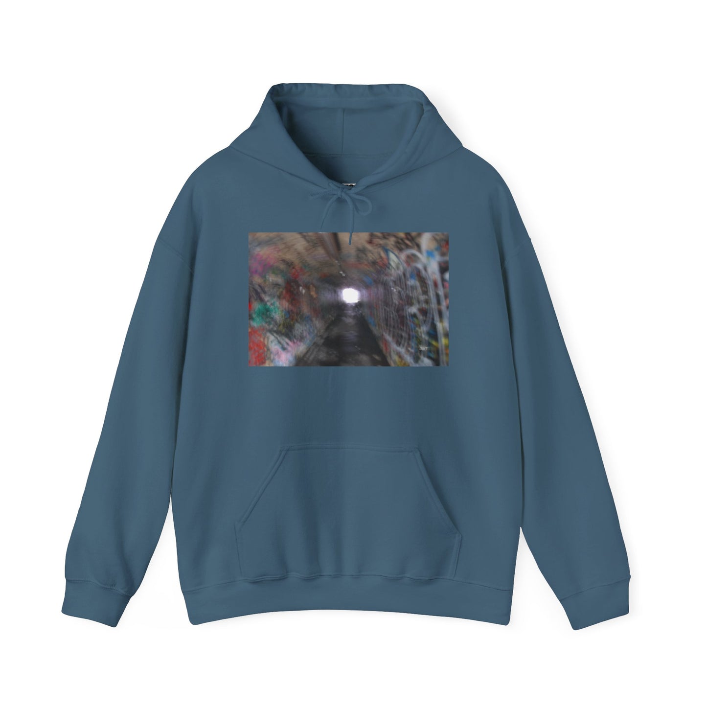 THE LIGHT AT THE END OF THE TUNNEL - Hooded Hoodie Sweatshirt - Cozy Unisex Pullover Jumper for Positive Vibes, Gift for Friends, Everyday Comfort, Self-Expression
